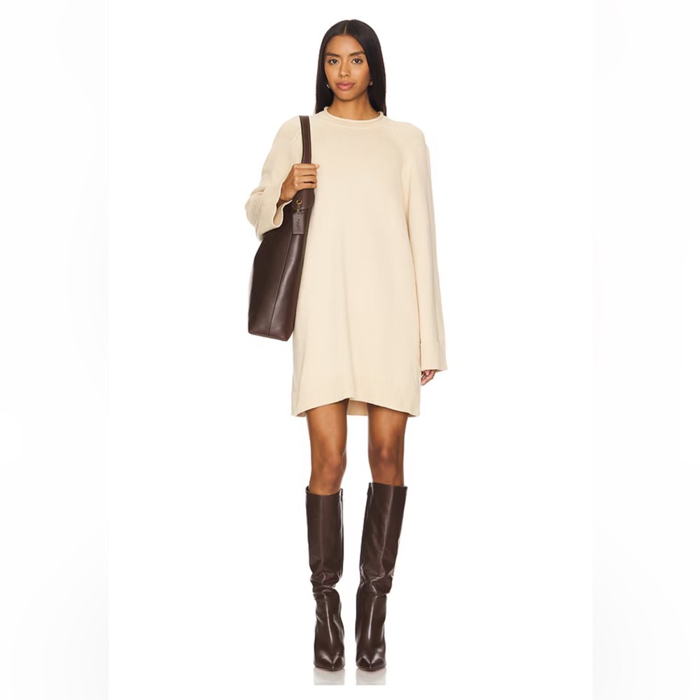 Lovers + Friends Cream Oversized Mini Sweater Dress